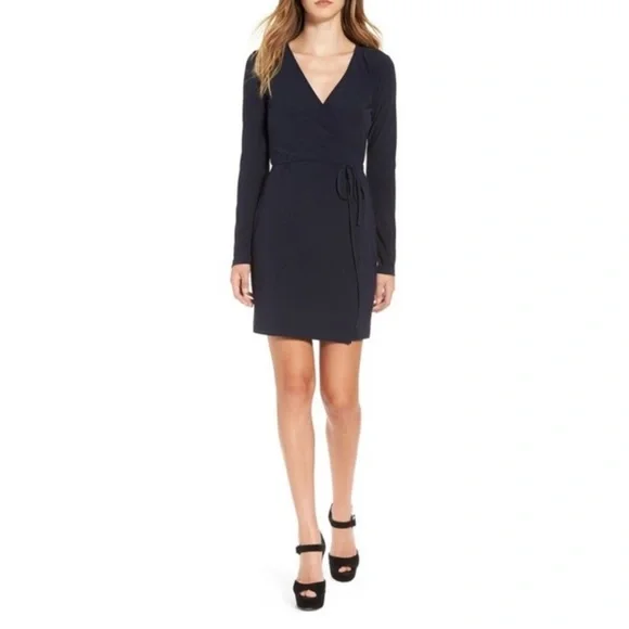 Leith Dresses Nordstrom Leith Navy Blue Wrap Dress Size Xs Poshmark